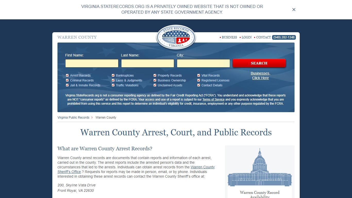 Warren County Arrest, Court, and Public Records